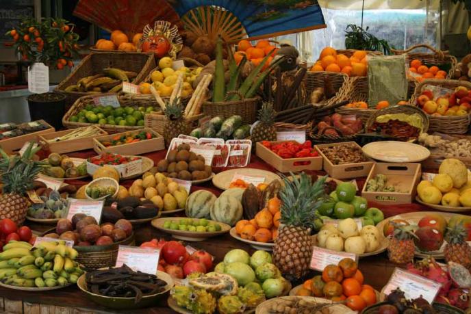 Exotische Früchte auf dem Viktualienmarkt